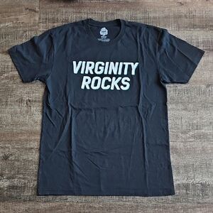Black 'Virginity Rocks' Graphic Tee